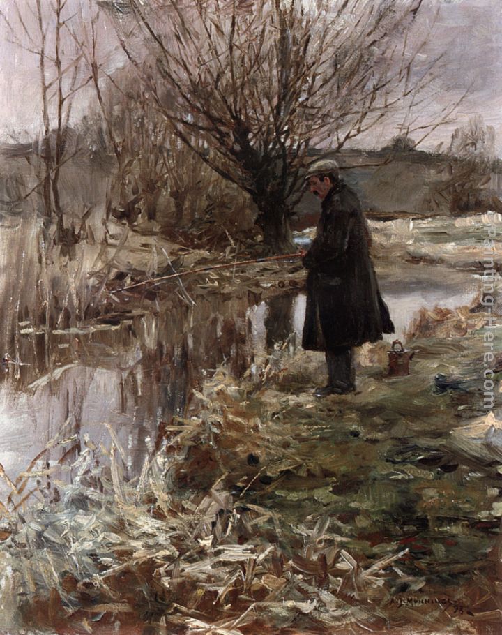 Pike Fishing in January painting - Sir Alfred James Munnings Pike Fishing in January art painting
